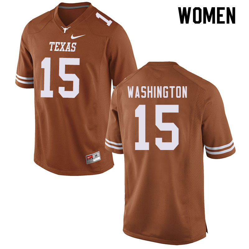 Women #15 Marcus Washington Texas Longhorns College Football Jerseys Sale-Orange
